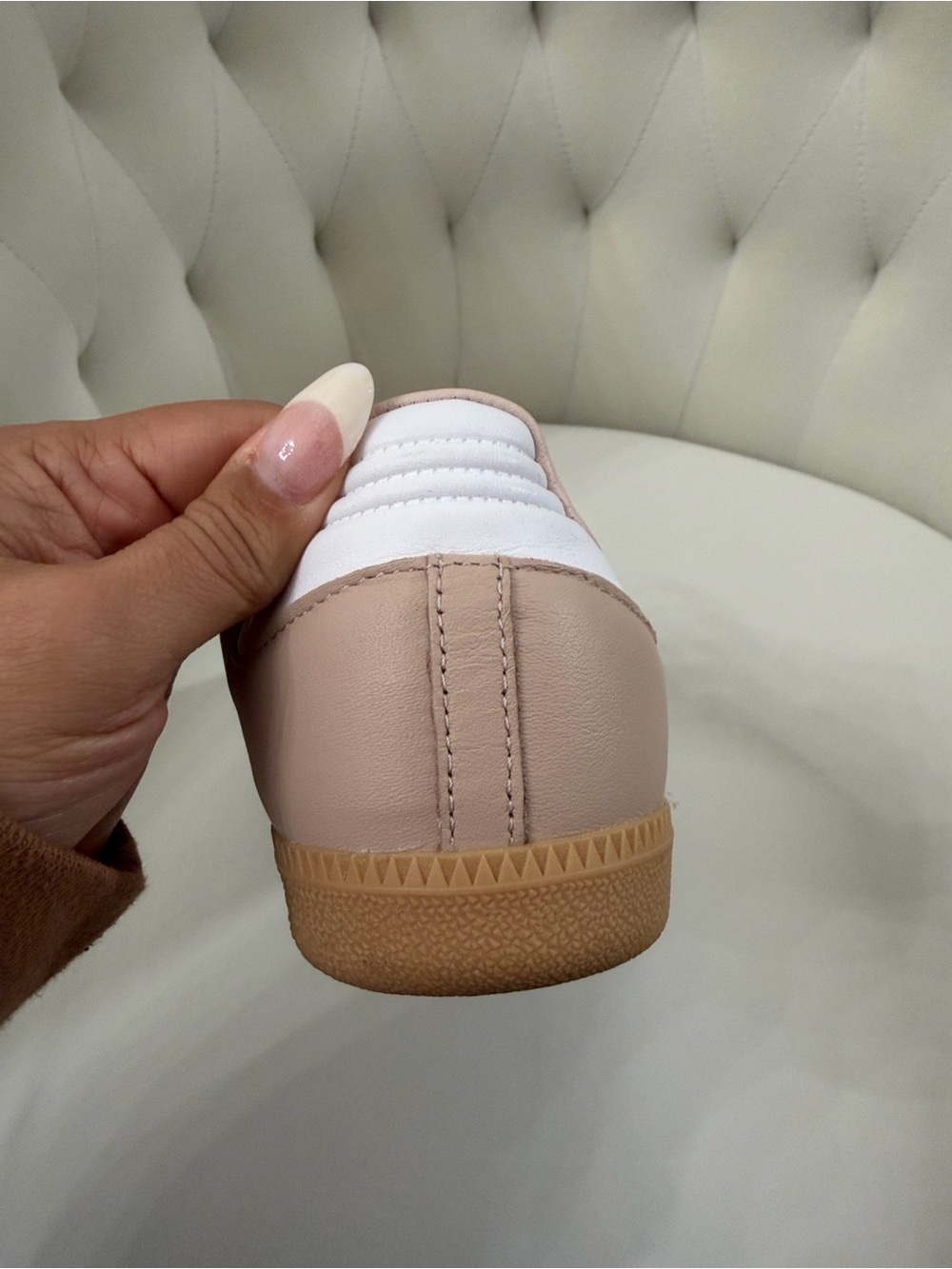 adidas Samba Women's Sneakers in Taupe with White Stripes - Picture 3 of 6